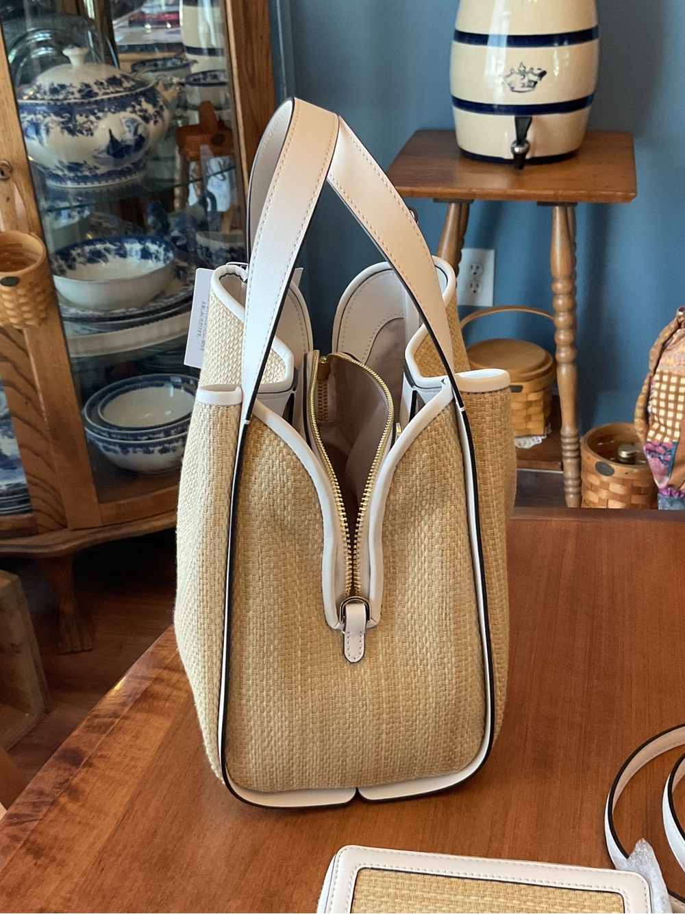 Kate Spade Straw Knott Satchel with matching wallet NWT - Picture 4 of 12